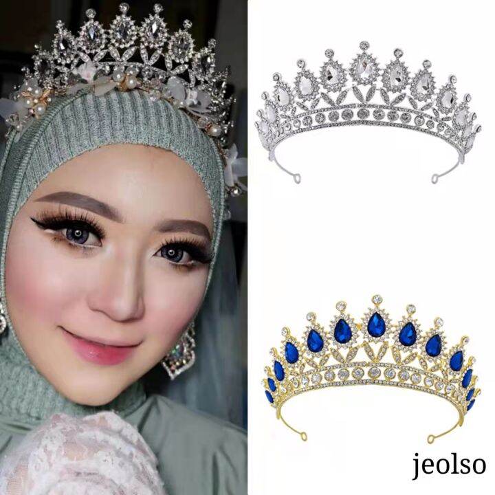 mahkota crown kristal variasi ungu dan pink mahkota wedding | Lazada ...