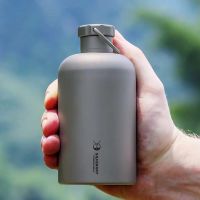 【CC】○❣  Titanium Bottle with Lid Narrow Mouth Drinkware Outdoor Camping Cycling Hiking Cup Kettle 400ml 600ml