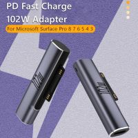 [LUNA electronic accessories] PD Adapter สำหรับ Microsoft Surface Pro X 8 7 6 5 4 3 Go Book To USB Type C PD Adapter แท็บเล็ต Magnetic Fast Charging Converter