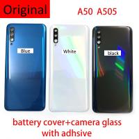 Original For Samsung Galaxy A50 Battery Back Cover Rear Door Housing A505 A505F A505DS Back Cover Adhsive Camera Glass Lens