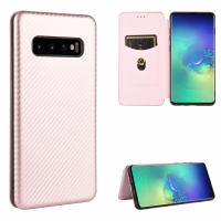 Samsung Galaxy S20 FE 5G/S20/S20 Plus/S20 Ultra/S10/S10 5G/S10 Plus/S10E Case, RUILEAN Carbon Fiber Magnetic Closure with Card Slot Flip Case