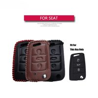 wenminr Best Sale Leather Car Key Case Cover Fot Seat Leon Ibiza MK2 MK3 5F 6L 6J FR Ateca Altea Key Holder Key Parts Skin Shell