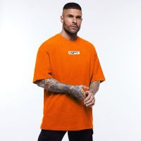 Oversized Mens Hip Hop Streetwear Loose Gym Fitness Short Sleeve T-shirt Summer Loose Breathable Quick Dry Casual O Neck Shirts