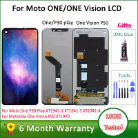 100 ทดสอบสำหรับ Motorola One Vision P50 XT1970จอแสดงผล LCD Touch Screen Digiziter Assembly สำหรับ Moto One P30 Play XT1941หน้าจอ