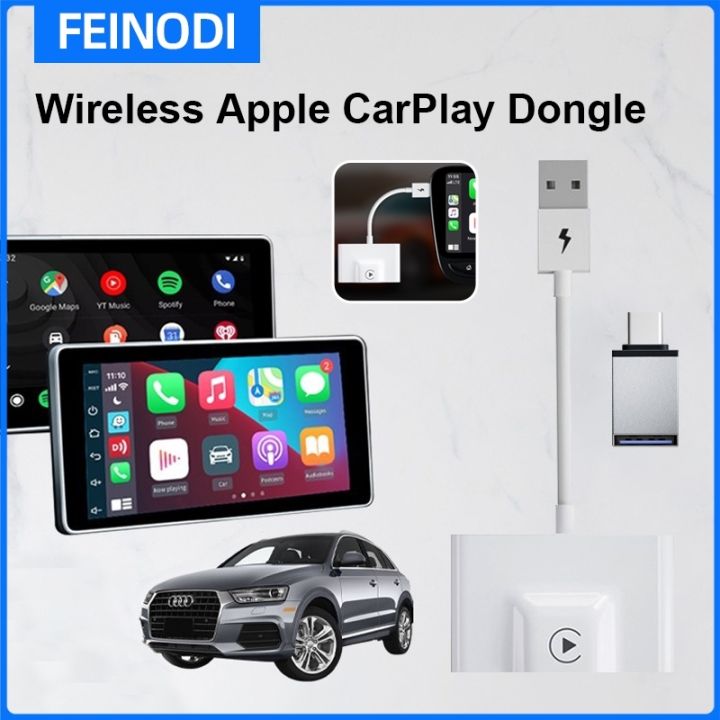 iPhone CarPlay Wireless Adapter Plug Play 5Ghz WiFi Auto Connect No Delay Online  Update For Wired
