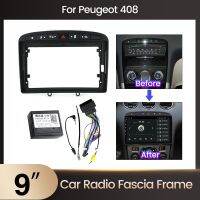 Car Radio Dashboard Accessory Bracket for PEUGEOT 308 408 2008-16 Android Multimedia Radio Panel Frame Cable and Canbus