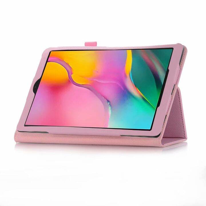 กรณีการป้องกันแท็บเล็ตคลาสสิกลิ้นจี่แบบสีทึบพลิกปกหนังสำหรับ-samsung-galaxy-tab-a-10-1-2019-sm-t510-sm-t515