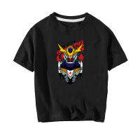 เสื้อยืดเด็กแขนสั้น GUNDAM ฤดูร้อนเด็กหญิงเด็กชายคอกลมการ์ตูนผ้าฝ้าย/อะนิเมะหลวม0000