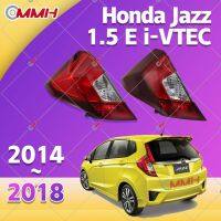 Honda Jazz GK GK5 T5A 2014-2018 เสื้อ​ไฟท้าย ไฟท้าย​แต่ง ไฟท้ายไฟเบรค​ ไฟเลี้ยว Taillamp Taillight ไฟท้าย​ พร้อมทับทิม ไฟท้ายกันชนหลังสําหรับ​ ทับทิมในฝาท้า