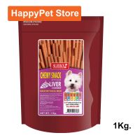 ขนมสุนัขเล็ก สุนัขใหญ่ Stick สำหรับขัดฟัน นิ่ม รสตับ 1กก. (1ถุง) Sleeky Liver Flavor Dog Treat Snacks for Training in Bags 1Kg. (1bag)