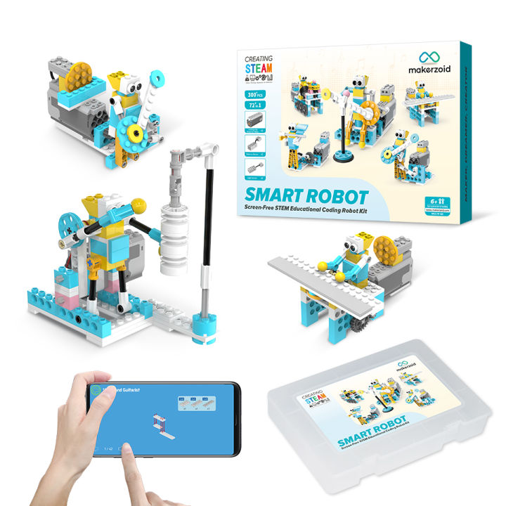 smart-robot-หุ่นยนต์-coding-kit-scratch-kodiicode-makerzoid-ตัวต่อเลโก้-หุ่นยนต์โรบอท-หุ่นยนต์บังคับ-ผ่านมือถือแท็บเล็ต-steam-educational-programmable-robot-kit