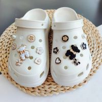 Cute Black White Bear Shoe Accessories For Crocs Charms Set Girls Boys Kids Women Shoes Decoration Croc Charm JBIZ