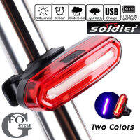 ไฟจักรยานสองสี USB.Charge200ลูเมนสว่างมากระยะ110เมตร Soldier Bicycle Tail Light