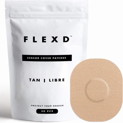 Flexd - Freestyle Adhesive Patches (30 Pcs) - Libre Adhesive Patch Covers for CGM - Tan