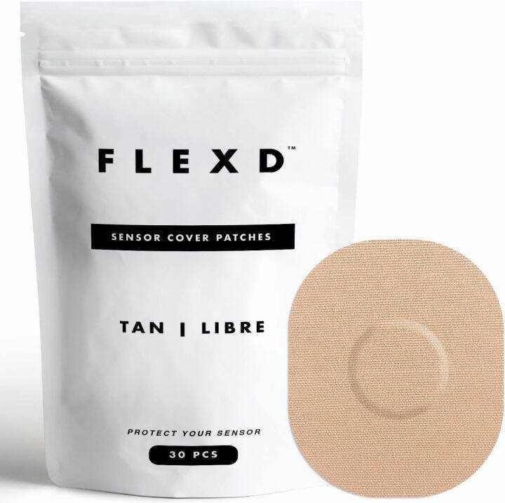 flexd-freestyle-adhesive-patches-30-pcs-libre-adhesive-patch-covers-for-cgm-tan