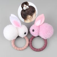 Fashion Cute animal Plush rabbit hair ring Female rope Rubber band elastic hair band Korean headwear children hair Accessories 【BYUE】