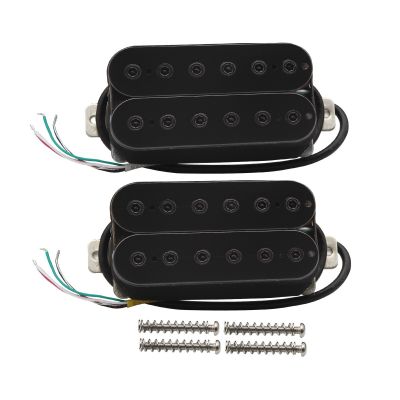 FLEOR Set of Black Open Humbucker Pickups Alnico 5 Neck &amp; Bridge Guitar Pickups 7K+14K Set Guitar Bass Accessories