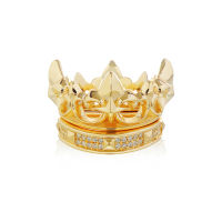 ake ake the Grand Golden Westminster Crown ring แหวนเงินแท้ 925 แกะมือขัดเงาพิเศษ ชุบทองคำแท้ 24 กะรัต ประดับคริสตัล **แยกเป็นสองวง ใส่ซ้อนให้ลงล็อกหรือแยกใส่