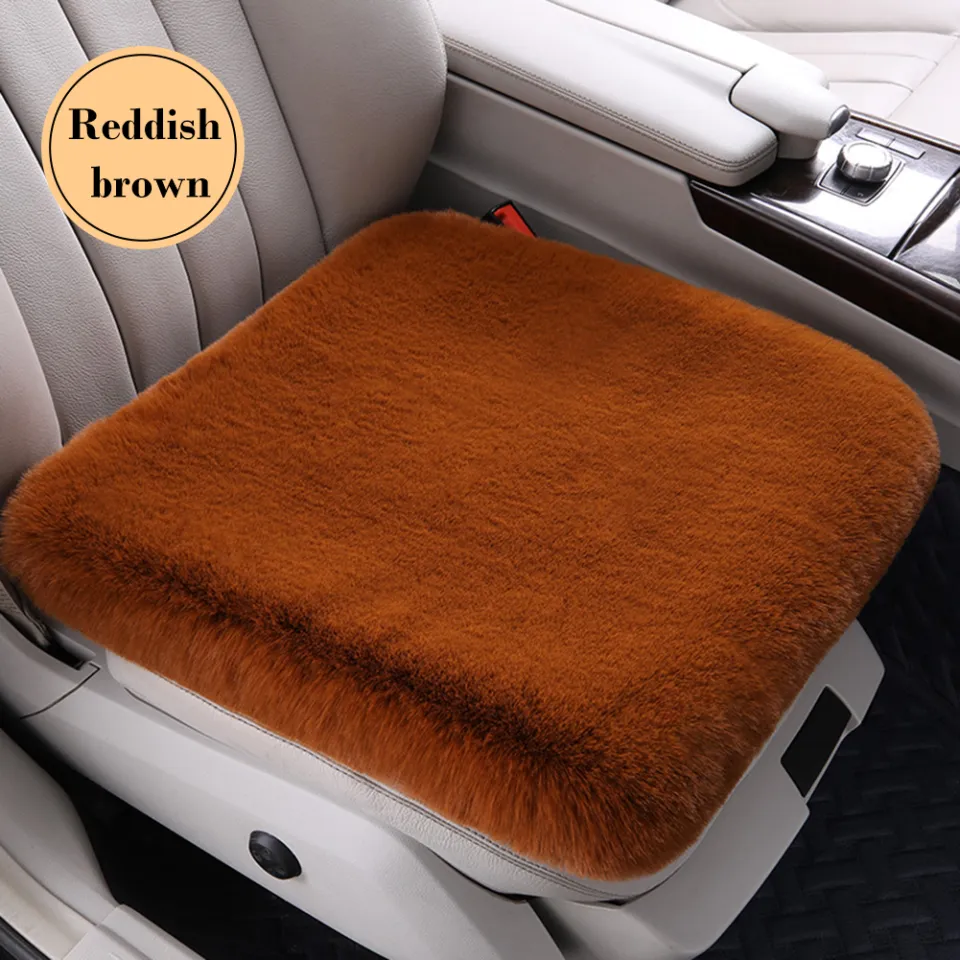 1pc Winter Warm Car Seat Cushion, No Binding Backrest, Thick Plush