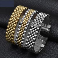 2023 Original ℡♕ Aksesoris Jam Tangan Tali Baja Pria 13Mm 17Mm 20Mm Olahraga untuk Rolex Seri Mewah Lima Manik Tali Jam Tangan Wanita Padat Penuh