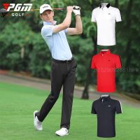 Male Golf T-Shirt Short Sleeve Unti-Uv Man Sportswear Soft Regular Fit Golf Apparel Breathable Quick Dry Mens Tops For Training