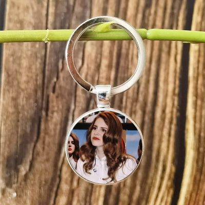 Lovely Lana Del Rey Keychain Accessories Glass Cabochon Pendant Metal Key Ring Birthday Gift Fans Souvenir Key Chains