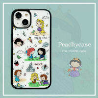 เจ้าหญิงดิสนีย์การ์ตูนน่ารักสโนวไวท์ซินเดอเรลล่าเคสโทรศัพท์ PC แบบแข็งแอเรียลเข้ากันได้กับ iPhone 15 Plus 14 13 12 Pro Max 11 14Promax IPhone15ฝาครอบด้านหลังกันกระแทกอะคริลิค