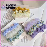 TREND 57SHOP 3pcs อีลาสติก ผ้าชีฟองเส้นด้าย scrunchies ที่มัดผม แฟชั่นสำหรับผู้หญิง ยางรัดผม แถบคาดศีรษะ อุปกรณ์เสริมผม เชือกมัดผม สำหรับผู้หญิง