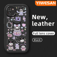 YIWESAN เคสปลอกสำหรับ Samsung A03s A03ลายเค้กสีม่วงน่ารักลายการ์ตูนเคสโทรศัพท์หนังนิ่มดีไซน์ใหม่ป้องกันกล้องกันกระแทกกันลื่นสีตกเคสเนื้อนิ่มทนทานต่อการเสียดสี