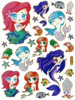 สติกเกอร์นางเงือก mermaid งานเลี้ยง สีสันสดใส การ์ตูน น่ารัก สำหรับเด็กพัฒนากล้ามเนื้อ สำหรับติดพื้นผิวที่ต้องการ ขนาด 13cm X 10cm st367