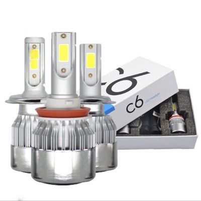 🌟ข้อเสนอสุดพิเศษ🌟1คู่ ไฟหน้ารถยนต์ C6 LED แสงสีขาว H1 H4 H3 H7 H11 9005 9006 36W 6000K /3800LM 8V-48V