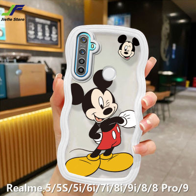 เคสโทรศัพท์การ์ตูน Mickey Mouse JieFie สำหรับ Realme 5i มิกกี้มินนี่มิกกี้ Realme เคสคู่ฝ้าโปร่งแสง5/5S / Realme 8 / 8 Pro / Realme 9แฟชั่นน่ารักมิกกี้ TPU แบบนิ่มผ้าคลุม