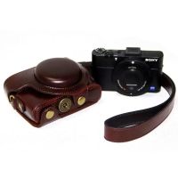 Kualitas Tinggi Penutup เคส Kulit PU สำหรับ Sony RX100 RX100II RX100 M3 RX100III M4 M5 M6 Dengan Sukrup,Tali Tas Bahu