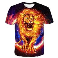 Newest Tiger Lion Animals Print Cartoon Cool Funny T-Shirt Boys Short Sleeve T Shirt Tshirt Kids Fashion T-shirt Chilrden Tops