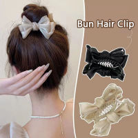 Sweet Bowknot Bun Hair Clip New Korean Fashion High Ponytail Clip Hairpin for Girl Woman Hair Accessories