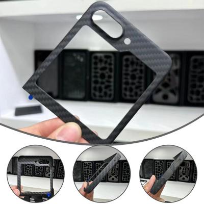 For Samsung Galaxy Z Flip 5 Carbon Pure Carbon Fiber Cover Simple Case Anti-Fall Protective Case Phone R2D1