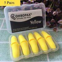 5 คู่ Ohropax สีเหลือง M ขนาด Earplugs Unisex ผ้าฝ้ายนุ่มป้องกันหูสำหรับการวิจัยการเดินทางนอนหลับเงียบลดเสียงรบกวน Earplugs