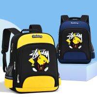 กระเป๋านักเรียนหล่อเกรด123แบบพกพากระดูกสันหลัง -- Tas Ransel Pikachu เด็กผู้ชายน่ารัก