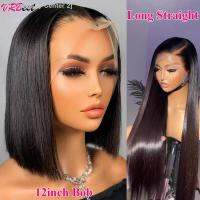 13x4 HD Transparent Straight Lace Frontal Wigs 12A Bob Wig Pre Plucked Glueless Full Lace Front Human Hair Wigs For Black Women [ Hot sell ] Toy Center 2