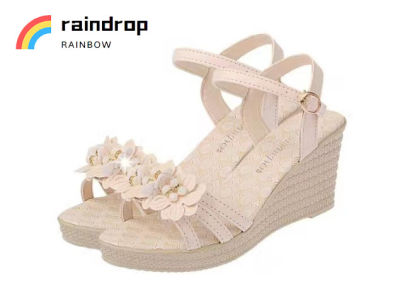 🌈raindrop🌈(พร้อมส่งมอบ🚚) รองเท้าแฟชั่นสำหรับผู้หญิง ส้นเตารีด-ส้นตึก สูง 4 นิ้ว สะดวกสบาย กันลื่น😍