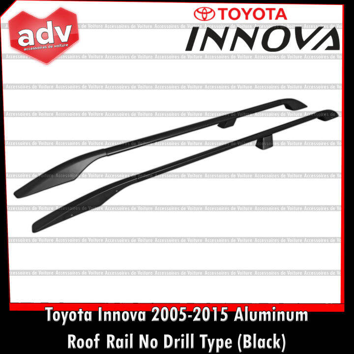 Toyota Innova 2005 2015 Aluminum Roof Rail No Drill Type Black