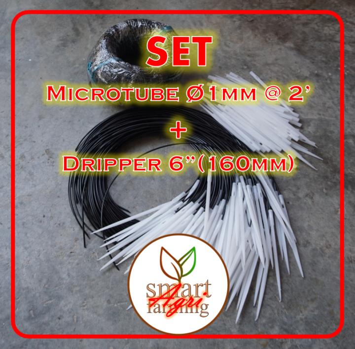 Set Lengkap Fertigasi Dripper Agri Dengan 24" Microtube 1mm Dan Dripper ...