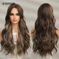 Emmor Synthetic Balayage Blonde Brown Wigs Long Wavy Wig no Bang for Women Party Daily Cosplay Lolita Heat Resistant Fibre Hair [ Hot sell ] men Shose Center