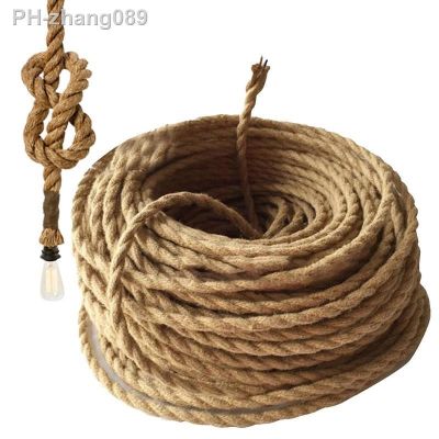 Rope Cover Electrical Wire DIY Hanging Lighting Fixture Vintage Lamp Cord For Light Bulbs Twisted Rope Covered Lamp Wires For