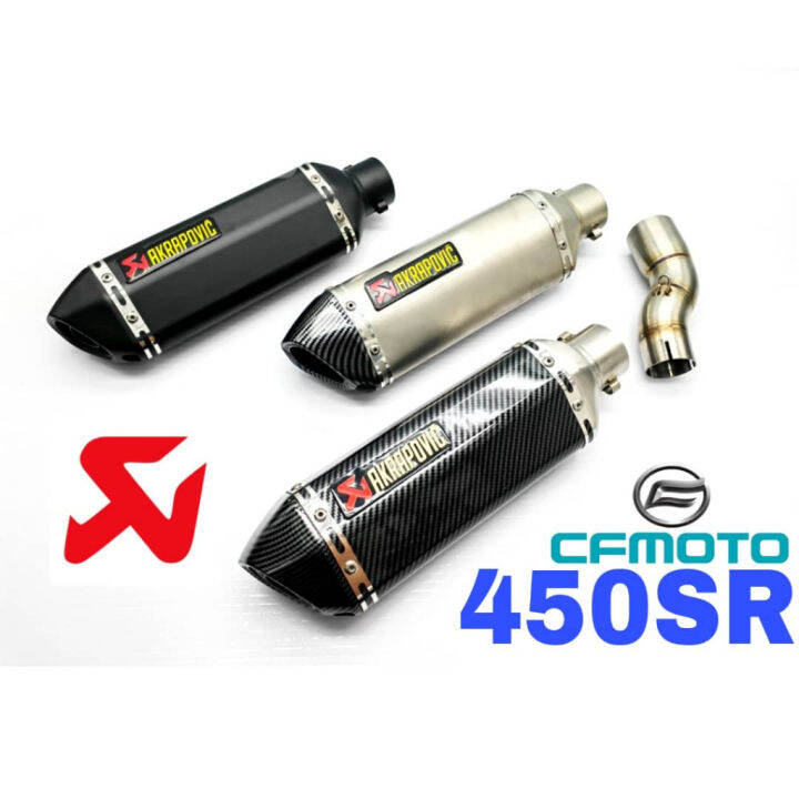 Exhaust CF Moto 450SR Ekzos Muffler Long Akrapovic Full System Tabung Stainless Steel 250 800