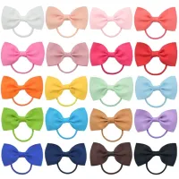 ✥☽ Baby Girls Candy Color Hair Ring Ties Ribbing Elastic Princess Bows Ponytail Rubber Bands Rope Kids Cute Headwear Accessories