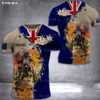 AUSTRALIA FIREFIGHTER Country Flag Custom Name 3D Print Milk Fiber T-shirt Summer Round Neck Men Casual Short Sleeve Tee Top-9