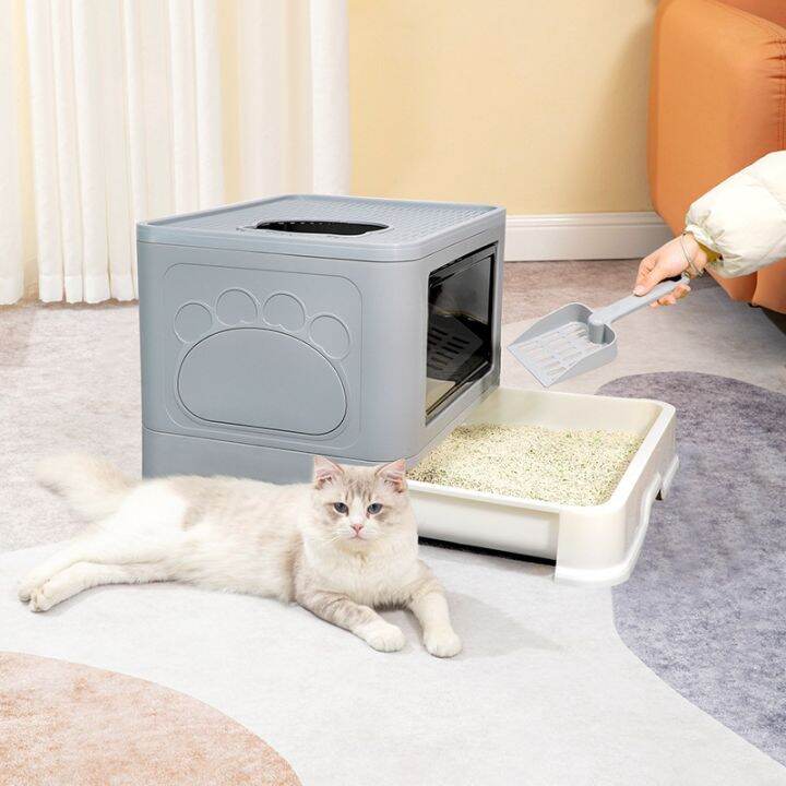 Cat sand basin closed to head the cat litter box type large pet toilets ...