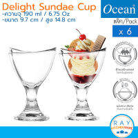 Ocean ถ้วยไอศครีม 190 ml(6ใบ) Delight Sundae Cup P02618 โอเชียน แก้วไอติม ถ้วยไอติม ถ้วยขนมหวาน บิงซู แก้วไอศครีม