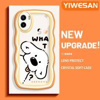 YIWESAN เคสสำหรับ VIVO Y15s Y15a Y01ลายการ์ตูนน่ารักของสุนัขขอบเป็นลอนเคสมือถือกันกระแทกแบบใสนิ่มเคสโปร่งใสลายกล้องถ่ายรูปฝาครอบป้องกันซิลิกาเจลที่สร้างสรรค์